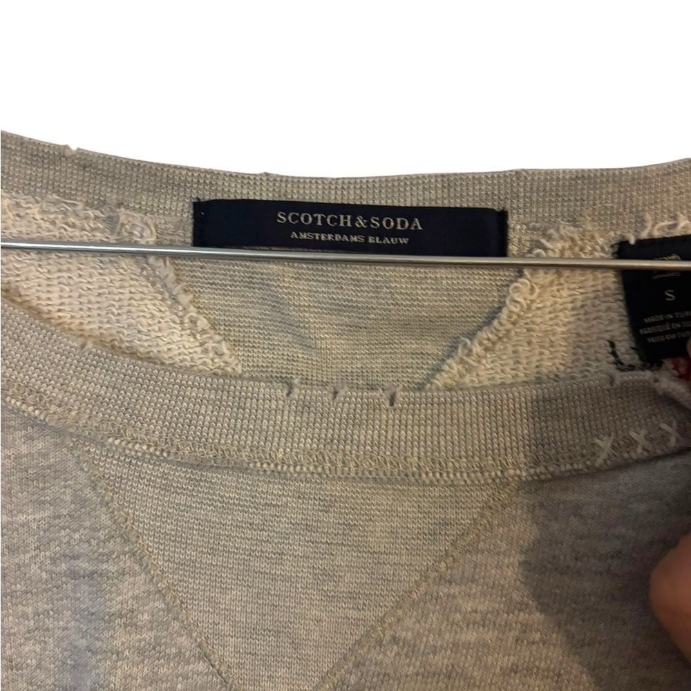 Scotch & Soda Gray Sweatshirt | Embroidered Red Hearts - Picture 6 of 12